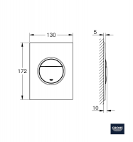 MEDIDAS ESCUDO DUAL FLUSH NOVA COSMOPOLITAN S GROHE